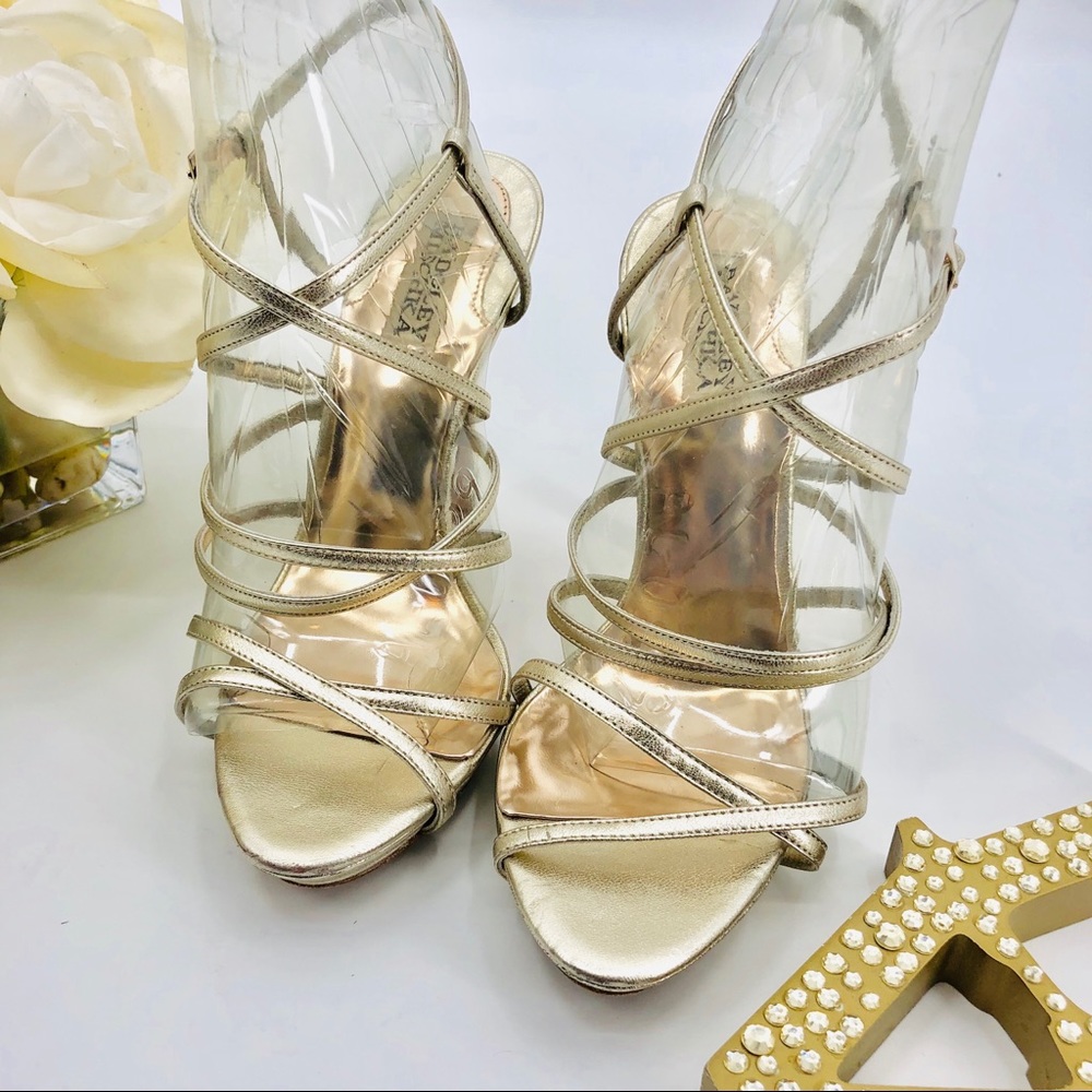 Badgley Mischka Metallic Gold Idol Strappy Heels - Picture 4 of 8